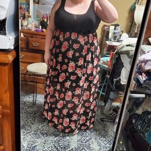 Torrid dress, 1x, sheer, pink flowers